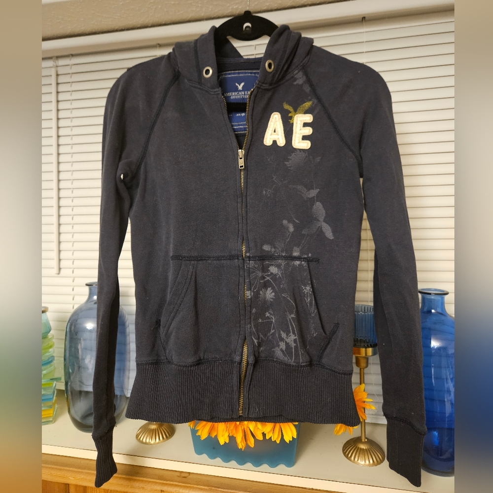 American Eagle Outfitters Blue Hoodie Sweatshirt Casual Style